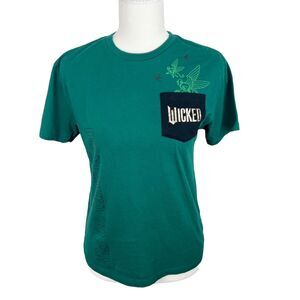 Wicked Movie Shirt Women Large Green Short Sleeve Graphic Universal Studios Tee